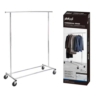 J&v Textiles Commercial Grade Foldable Garment Rack - Adjustable & Rolling