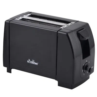 J&v Textiles Cool Touch Toaster With 6 Temperature Settings & Extra Wide 1.25" Slots For Bagels, Waffles, Special In Black
