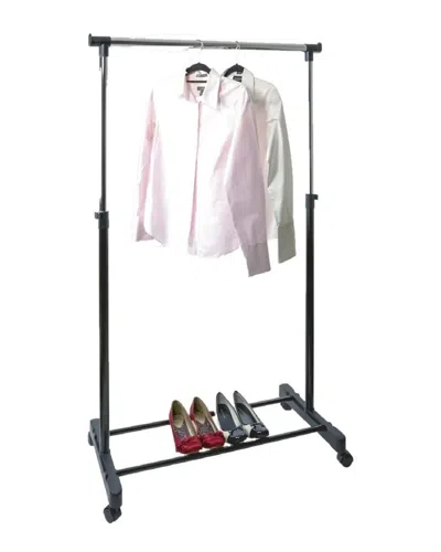 J&v Textiles Double Rod Clothing Garment Rack In Black