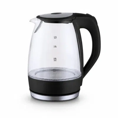 J&v Textiles Electric Kettle, 1.7l 1500w, Hot Water Boiler, Removable Lid For Easy Cleaning, Boil-dry Protection, In Clear