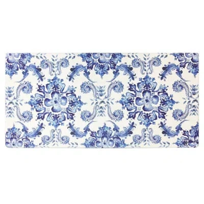 J&v Textiles Embossed Anti-fatigue Mat In Blue