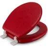 J&v Textiles J And V Textiles Embroidered Padded Soft Round Toilet Seat In Red