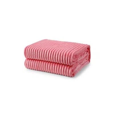 J&v Textiles Fleece Blanket For Couch - Thick And Warm Blanket For Winter, Soft And Fuzzy Blanket In Pink