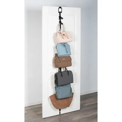 J&v Textiles Over The Door Purse Organizer For Wall Or Closet | New Clips | Holds Up To 8 Bags In Black