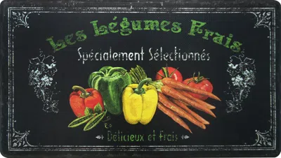 J&v Textiles Oversized 20"x36" Feel At Ease Anti-fatigue Kitchen Mat (les Legumes)