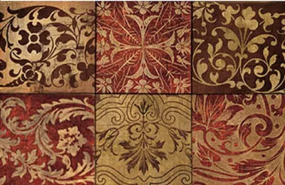 J&v Textiles Red Mosaic Antifatigue Kitchen Mats In Brown