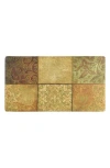 J&v Textiles J And V Textiles Rooster Anti Fatigue Kitchen Mat In Green Mosaic