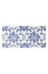 J&v Textiles J And V Textiles Rooster Anti Fatigue Kitchen Mat In Poppy Sketch Tile Blue