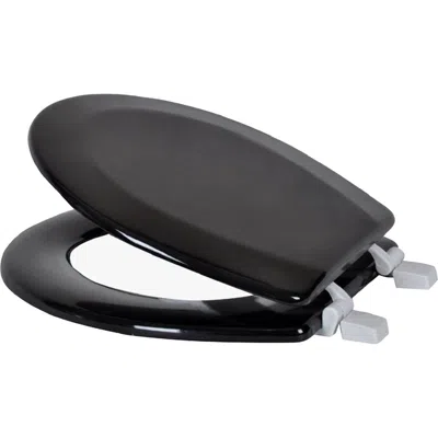 J&v Textiles J And V Textiles Round Wood Toilet Seat In Black
