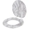 J&v Textiles J And V Textiles Round Wooden Toilet Seat In Gray