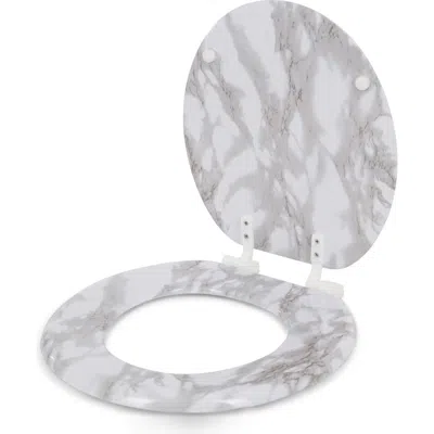 J&v Textiles J And V Textiles Round Wooden Toilet Seat In Gray