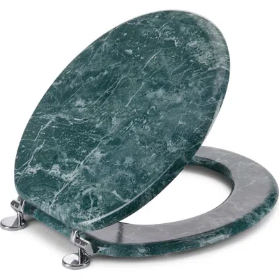 J&v Textiles J And V Textiles Round Wooden Toilet Seat In Green