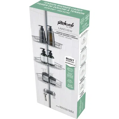 J&v Textiles J And V Textiles Rustproof Corner Shower Caddy In Gray