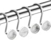 J&v Textiles Set Of 12 Rust Resistant Shower Curtain Hooks - 6 Designs! In Metallic