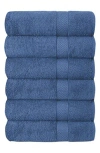 J&v Textiles J And V Textiles Set Of 6 Plush Towels In Blue