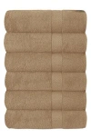 J&v Textiles J And V Textiles Set Of 6 Plush Towels In Brown