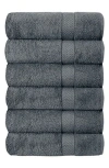 J&v Textiles J And V Textiles Set Of 6 Plush Towels In Gray