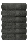J&v Textiles J And V Textiles Set Of 6 Plush Towels In Gray