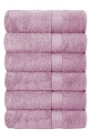 J&v Textiles J And V Textiles Set Of 6 Plush Towels In Pink