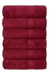 J&v Textiles J And V Textiles Set Of 6 Plush Towels In Red
