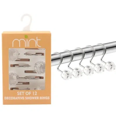 J&v Textiles Shower Curtain Hook Rings (12-pack) Clear Sphere