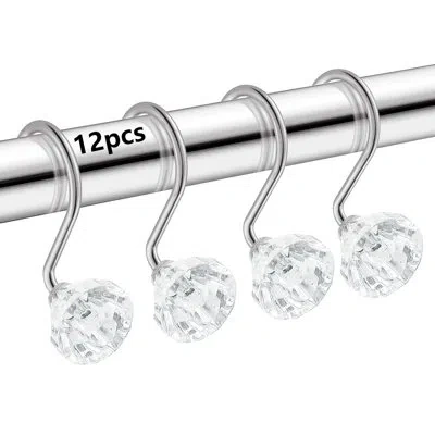J&v Textiles Shower Curtain Hook Rings (12-pack) Crystal Clear Accent