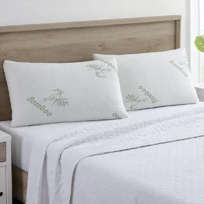 J&v Textiles Shredded Memory Foam Rayon From Bamboo Medium Support Pillow In White