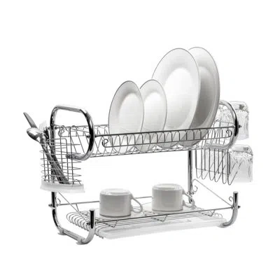 J&v Textiles Stainless Steel Dish Rack In Chrome