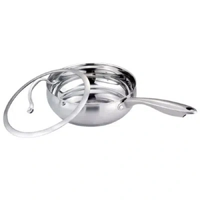 J&v Textiles Stainless Steel Polished Induction-ready 10'' Frying Pan In Silver