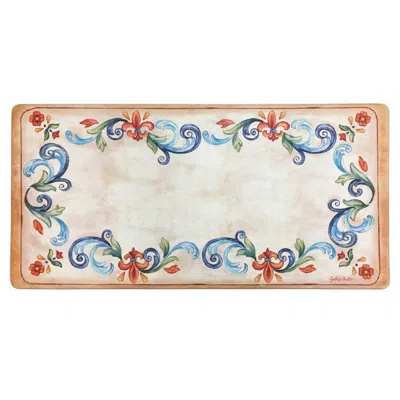 J&V TEXTILES TUSCAN FLEUR OVERSIZED 20"X39" ANTI-FATIGUE EMBOSSED FLOOR MAT