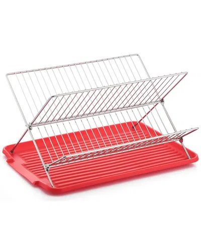 J&v Textiles X-shaped Stainless Steel Dish Rack In Red