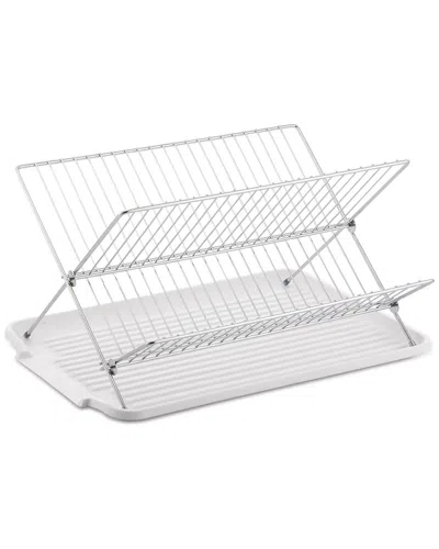 J&v Textiles X-shaped Stainless Steel Dish Rack In White