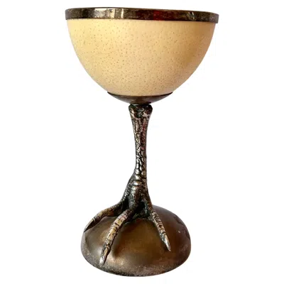 Pre-owned J. Antony Redmile Antony Redmile Sty Egg On A Rooster ´s Pate Bronze Silver Plated In Sand