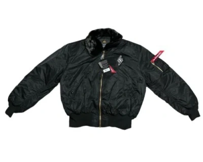 Pre-owned J Balvin Alpha Industries X  Jacket Mens 2xl Black Bomber Tactical Outerwear
