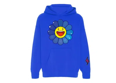 Pre-owned J Balvin Men's  X Takashi Murakami Flower Hoodie In Blue