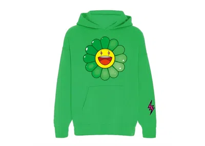 Pre-owned J Balvin Men's  X Takashi Murakami Flower Hoodie In Green