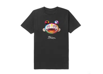 Pre-owned J Balvin Men's  X Takashi Murakami Kiki Face Tee Shirt In Black