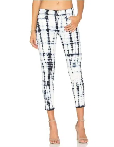 J Brand Capri Crop Tie Dye Skinny Jeans In Blue & White In Multi