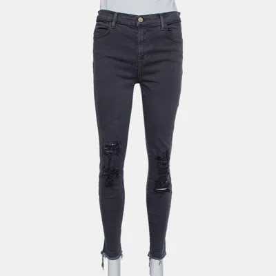 J Brand Dement Black Denim Distressed Alana Jeans