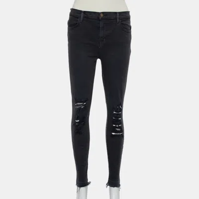 Pre-owned J Brand Dement Black Denim Distressed Alana Jeans M