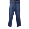 J Brand Distressed Hem Jeans In Blue Cotton Denim In Blue