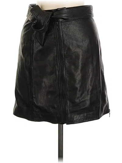 Pre-owned J Brand Faux Leather Skirt In Black