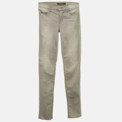 J Brand Grey Washed Denim Super Skinny Fit Jeans S Waist 25" In Gray