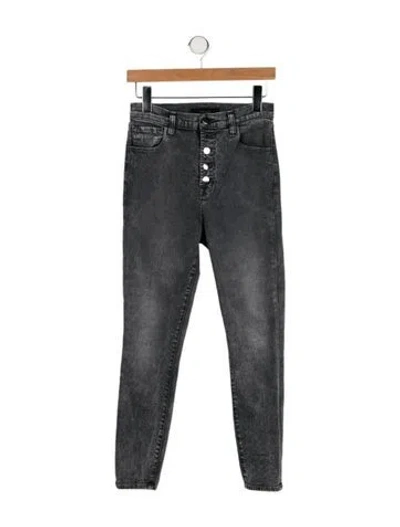 Pre-owned J Brand High-rise Skinny Leg Jeans In Gray