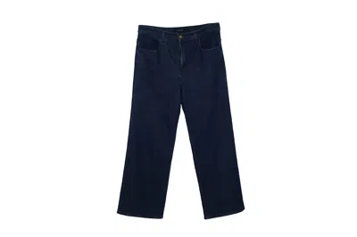 J Brand Joan High Rise Wide Leg Crop Jeans In Blue Cotton