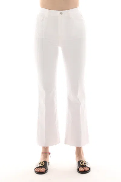 J Brand Julia Flare Jeans In White Cotton