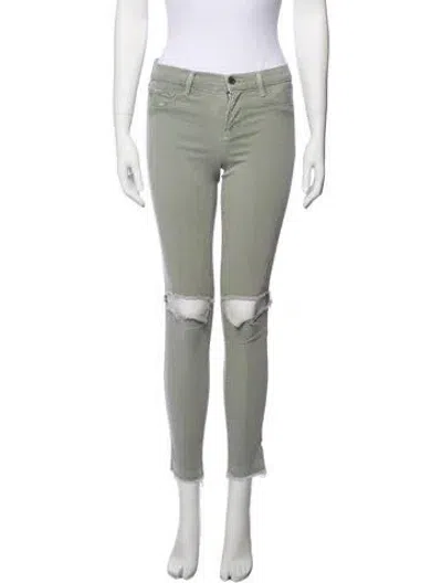 Pre-owned J Brand Jungle Skinny Leg Pants In Green