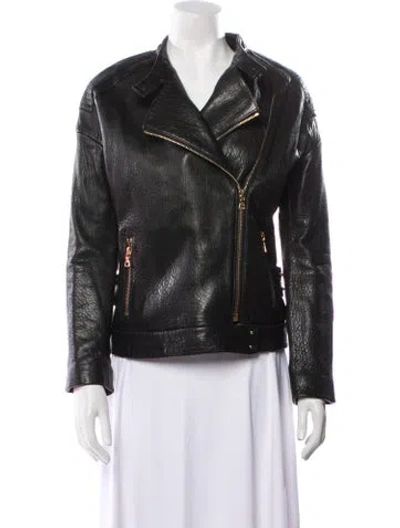 Pre-owned J Brand Leather Biker Jacket In Black