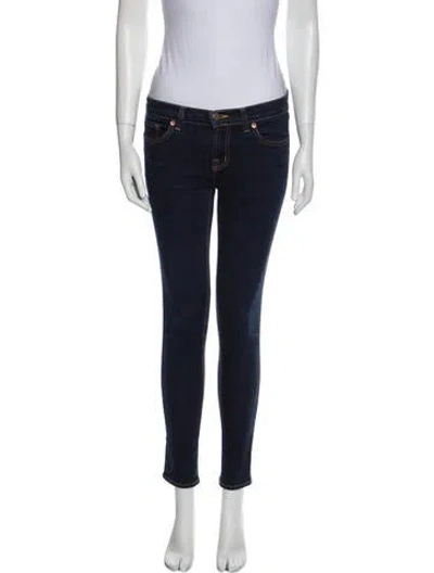 Pre-owned J Brand Low-rise Skinny Leg Jeans In Blue