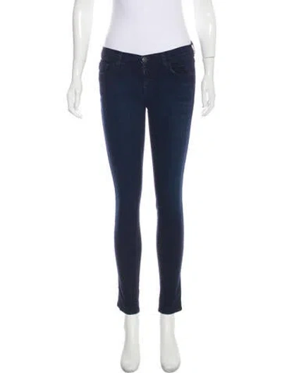 Pre-owned J Brand Low-rise Skinny Leg Jeans In Blue